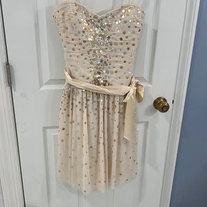 COPY - BCBG Vanilla Sequin Drop Waist Dress